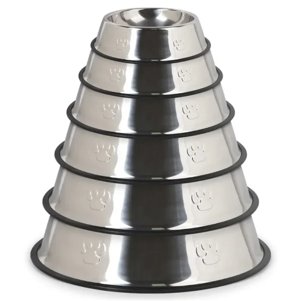 Quality Paw Stainless Steel Pet Dog Bowl Feeder Skidproof Anti-ant Shape Cat Dog Bowls Food Accessories Pet Supplies 6 Sizes - Image 2