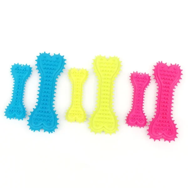 Dog Toothbrush Toy Rubber Bone Solid Heart TPR Barbed Molar Stick Toy Size Bone Pet Dogs Toys Products Supplies - Image 2