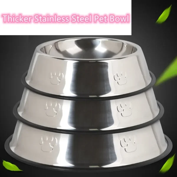 Quality Paw Stainless Steel Pet Dog Bowl Feeder Skidproof Anti-ant Shape Cat Dog Bowls Food Accessories Pet Supplies 6 Sizes - Image 3