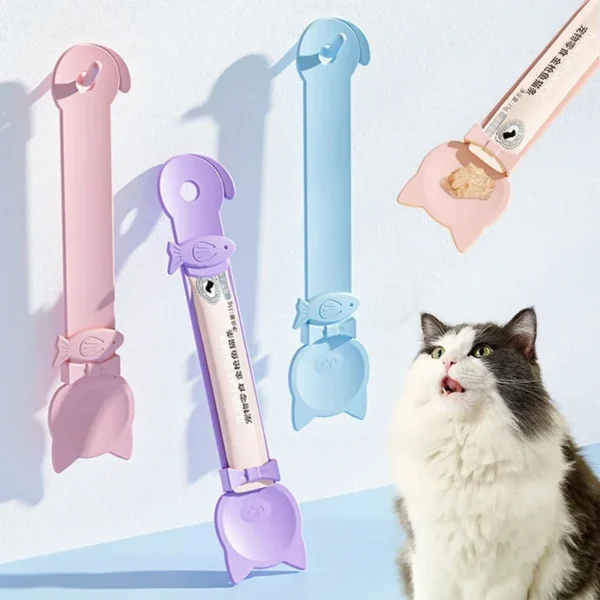 1PC Cat Treat Squeeze Spoon Dispenser Mess-Free Feeding Tool for Paste Snacks Portable Pet Food Scoop Feeding Supplies - Image 3