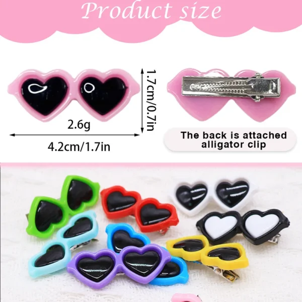 Popular pet glasses small peach heart hairpin pet accessories wholesale super cute pet head flower supplies wholesale - Image 2