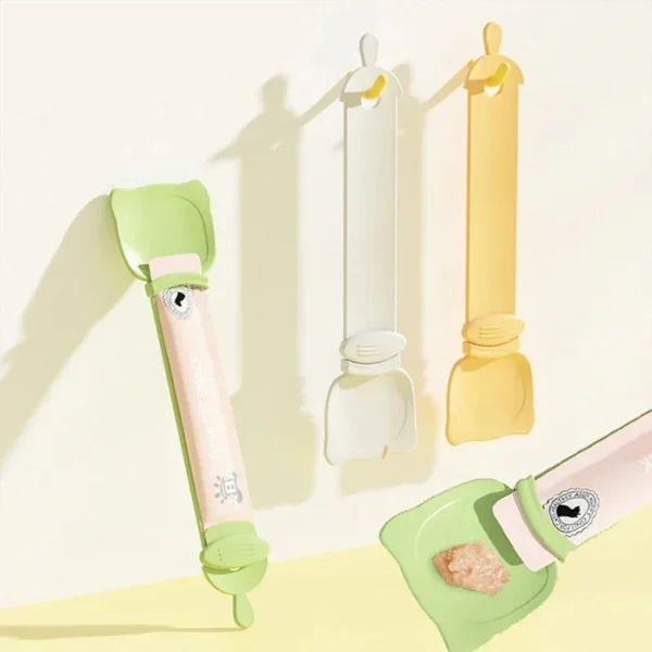 1PC Cat Treat Squeeze Spoon Dispenser Mess-Free Feeding Tool for Paste Snacks Portable Pet Food Scoop Feeding Supplies - Image 2